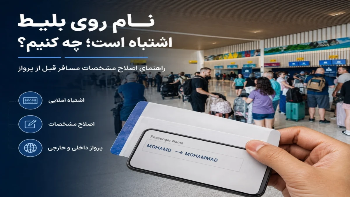 اگر نام مسافر روی بلیط هواپیما اشتباه باشد چه کنیم؟