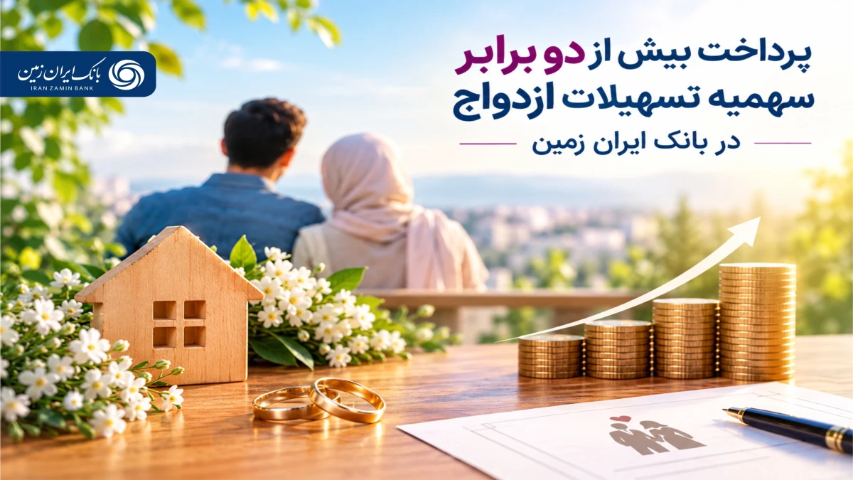 پرداخت بیش از دو برابر سهمیه تسهیلات ازدواج در بانک ایران زمین