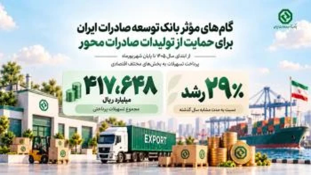 گام‌های موثر بانک توسعه صادرات ایران برای حمایت از تولیدات صادرات محور
